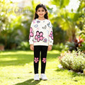 PINK FLOWERS PRINTED KIDS WINTER TRACKSUIT