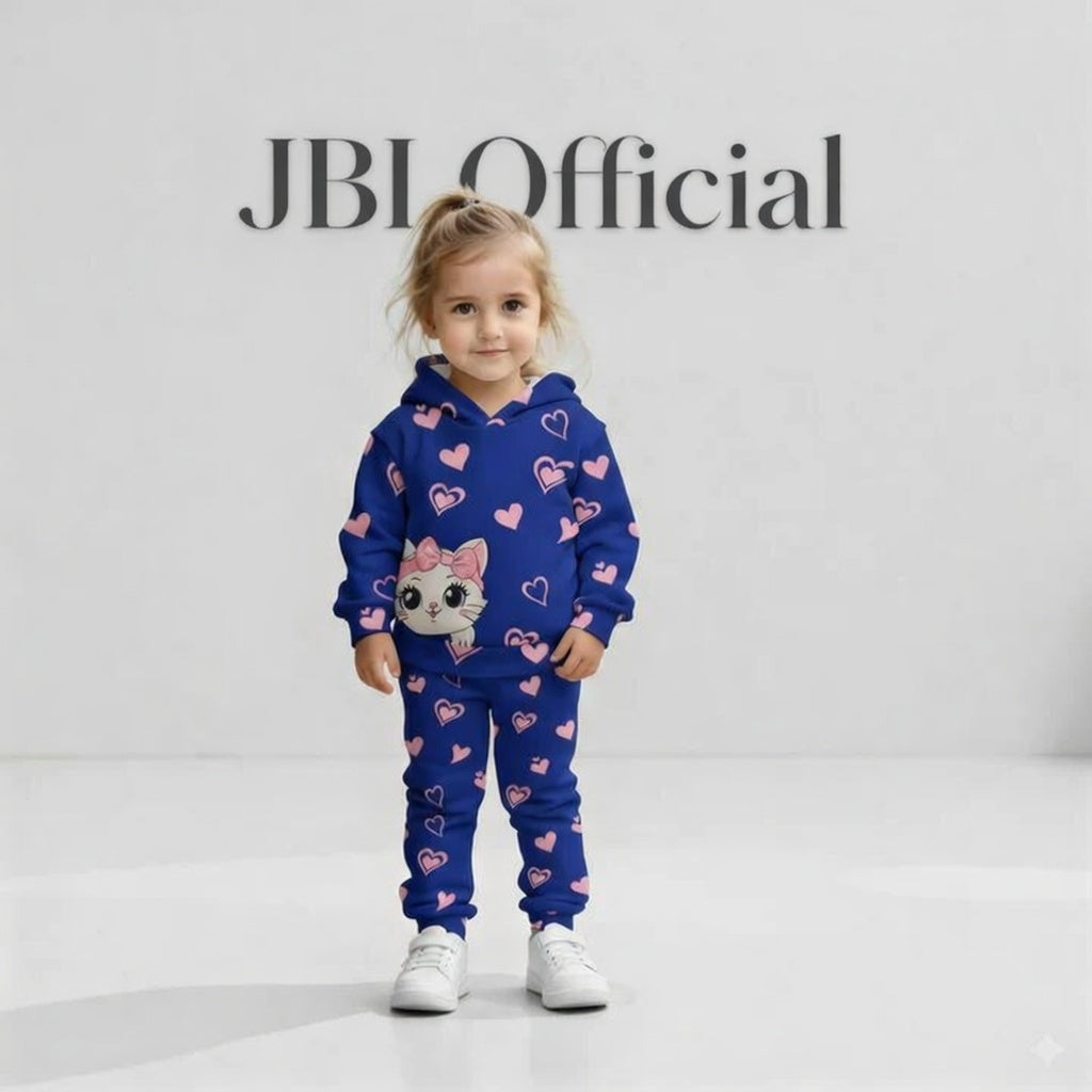BLUE : KITTY STYLE WINTER HOODED TRACKSUIT