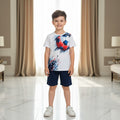 Football Print Kids Short Sleeve