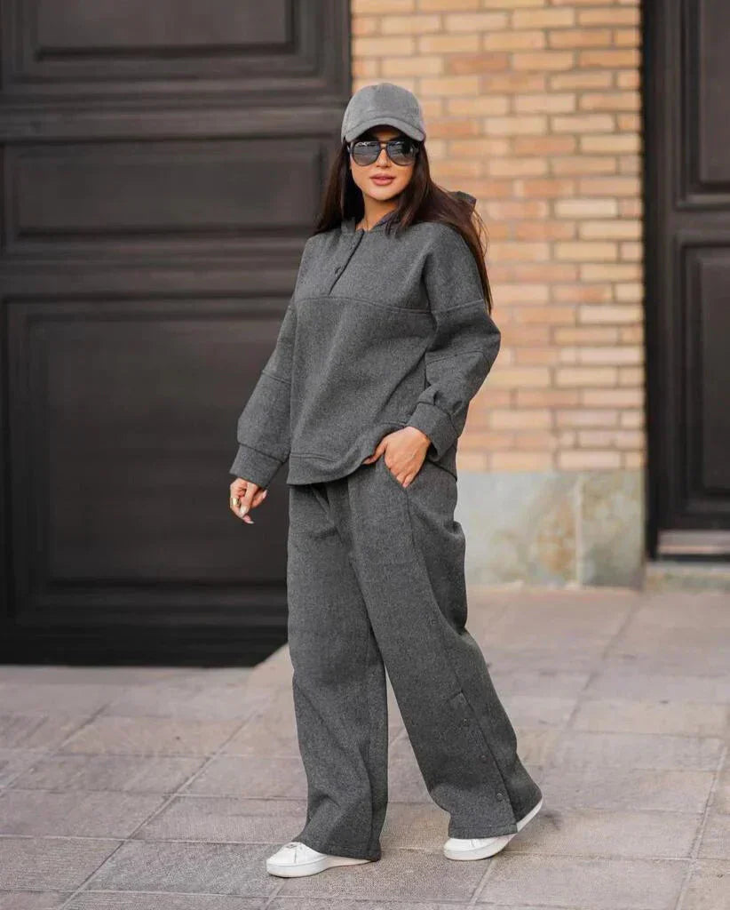 BLACK Button Style 2 Pcs Winter Outfit