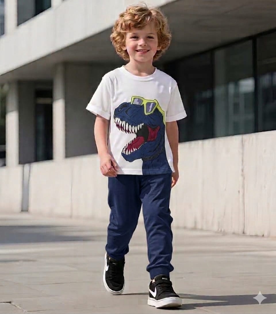Blue Boys Casual Dino Style Suit
