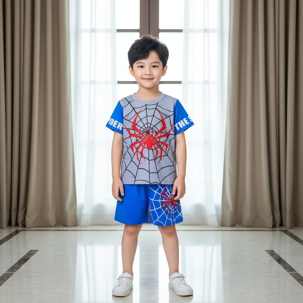 Blue Spiderman Kids Short