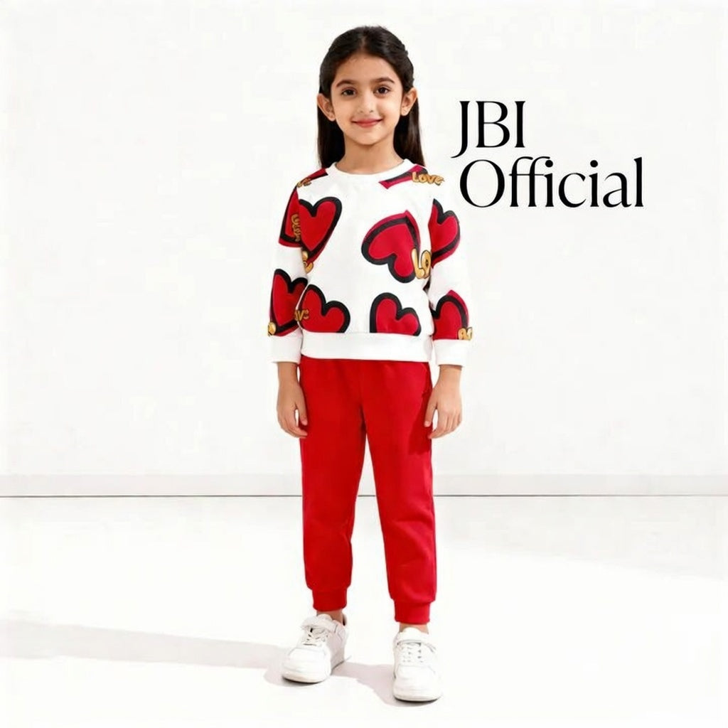 UNIQUE RED LOVE HEART WINTER TRACKSUIT