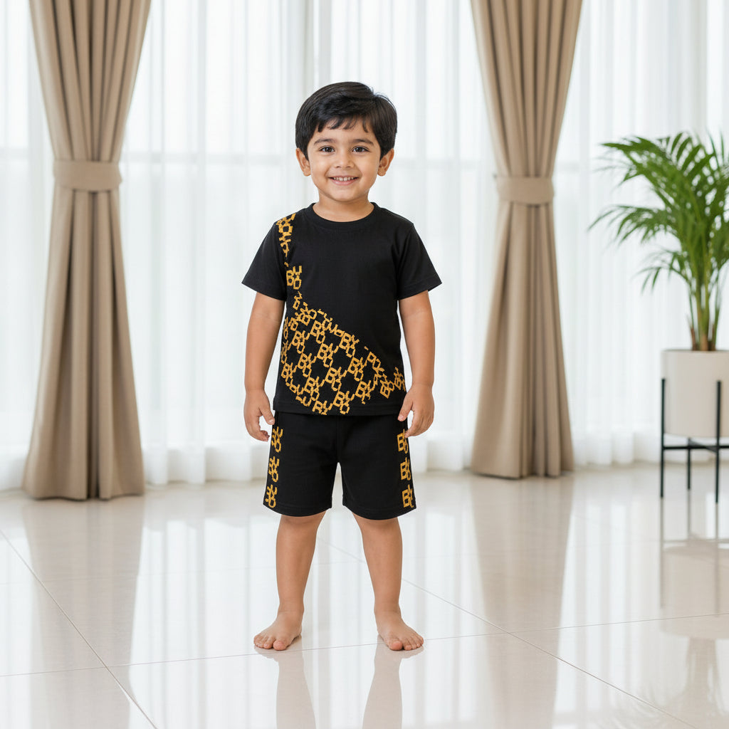 Black Pixel Blaze Short Set