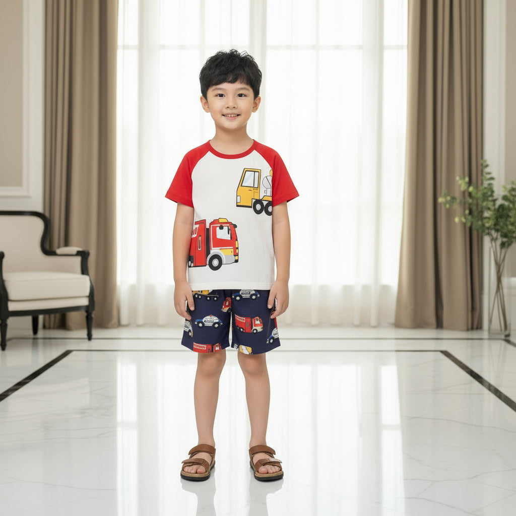 Red Truck Kids Short Sleeveless