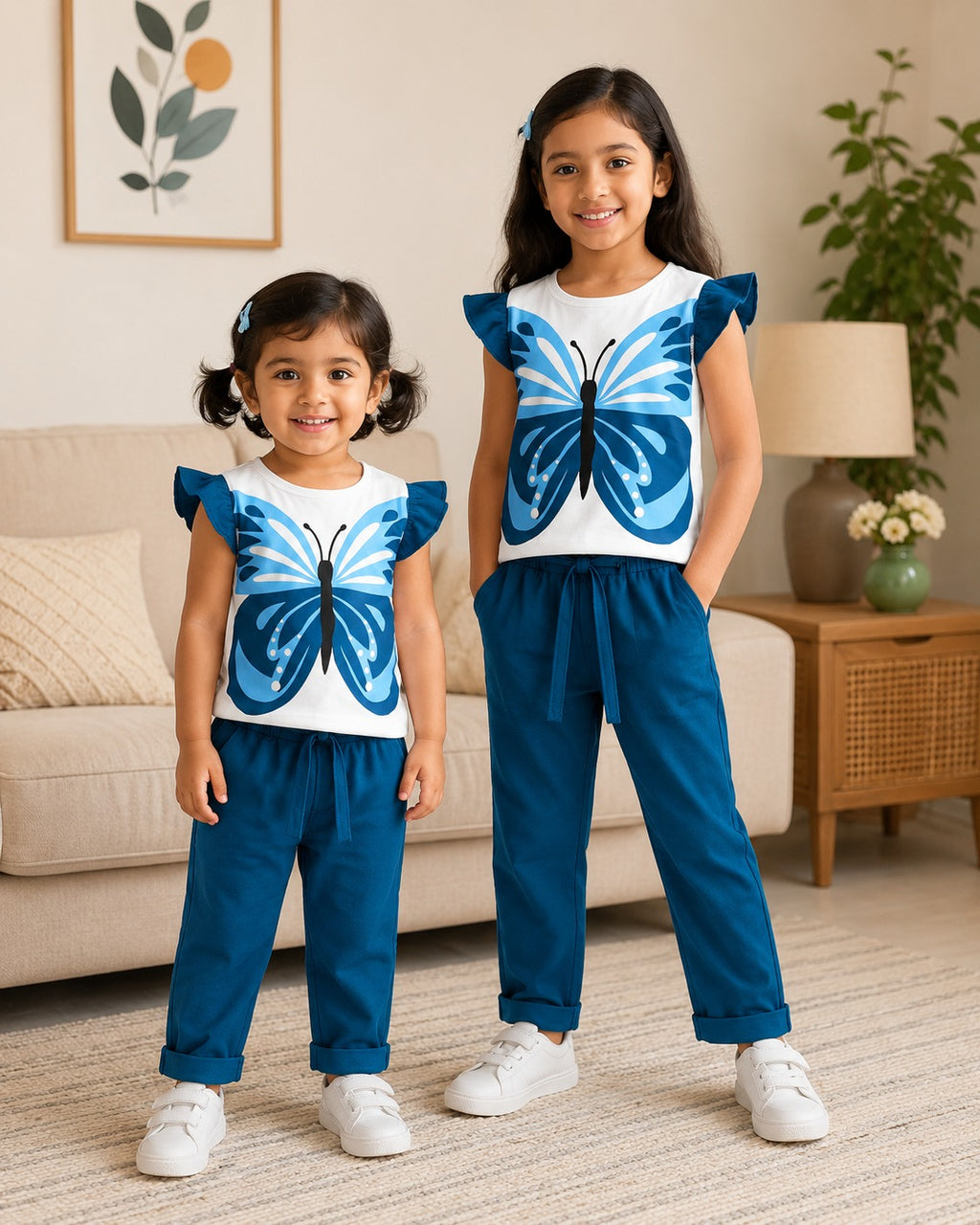 Blue Fairy Wings Kids Pajama Set