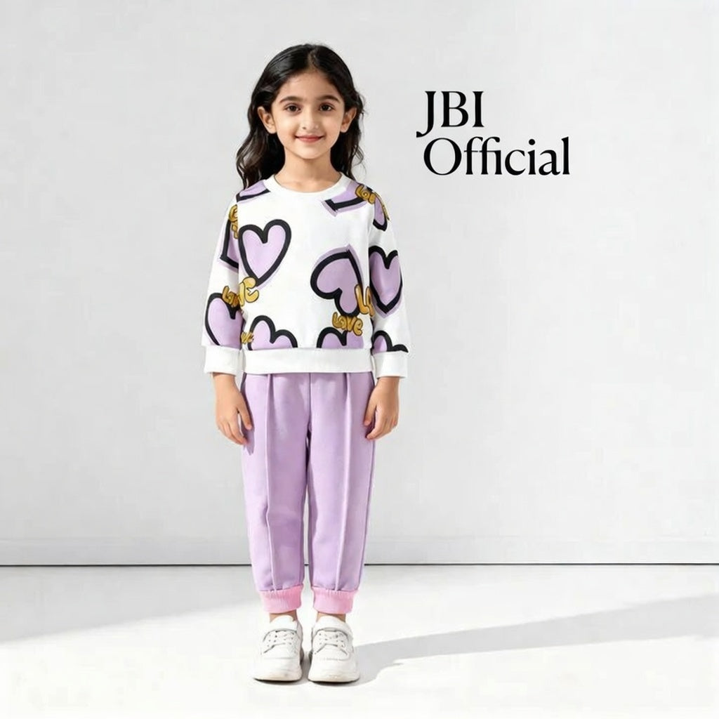 UNIQUE PURPAL LOVE HEART WINTER TRACKSUIT