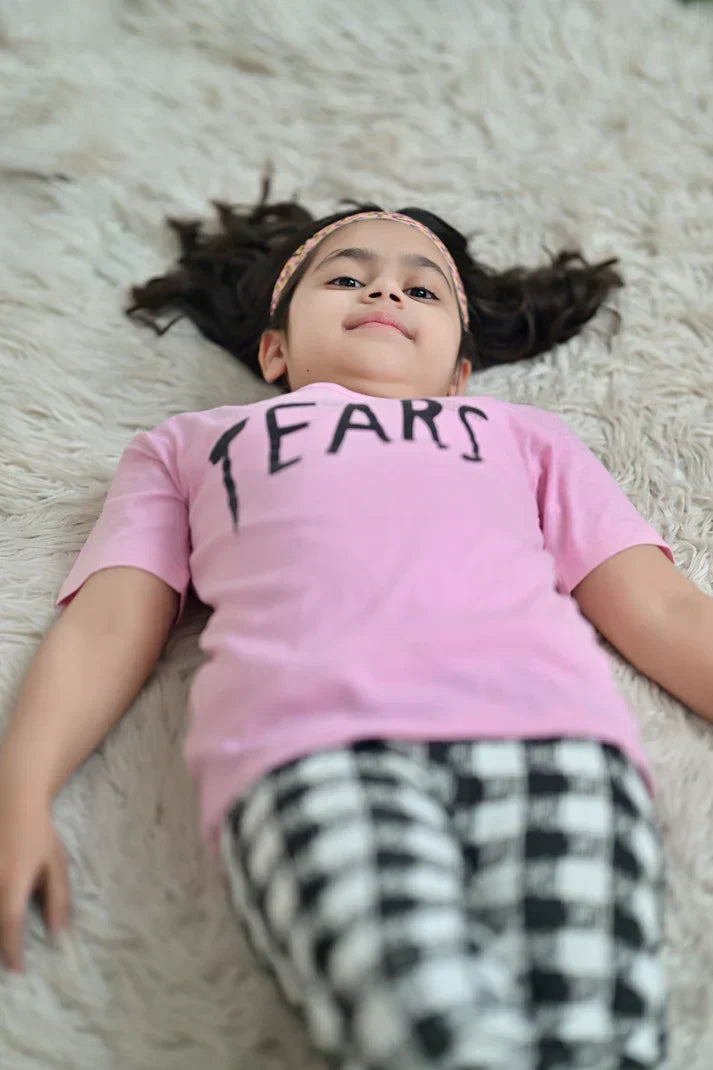 Pink Tears Printed PJ Kids Wears
