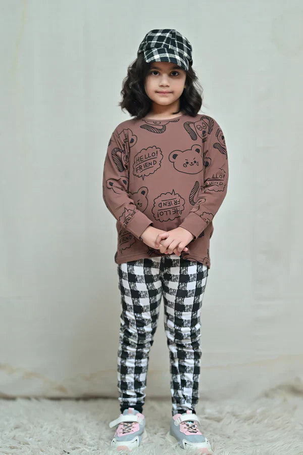 Hello Friends Printed Kids PJ Sets