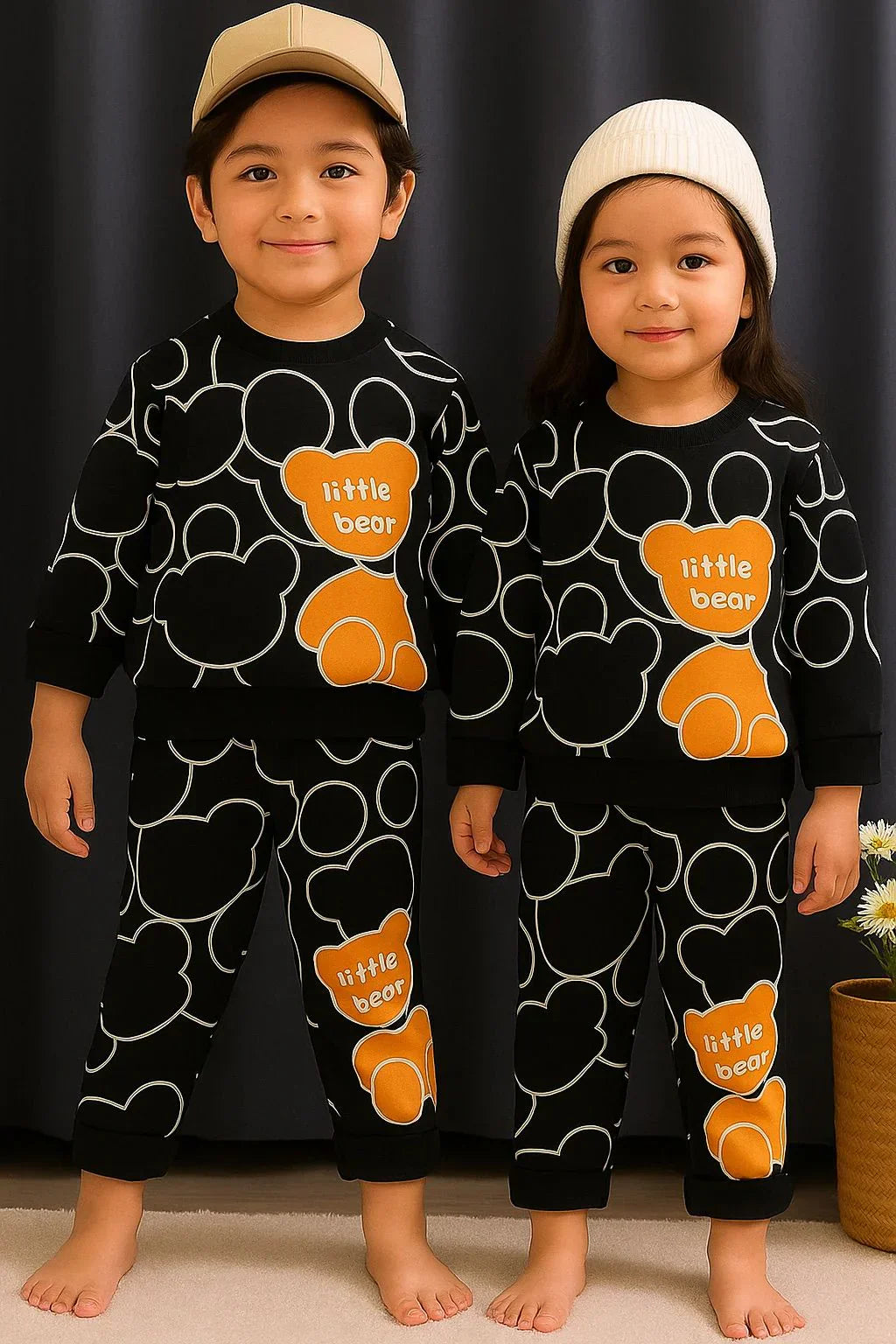 LITTLE BEAR BLACK WINTER PANEL TRACKSUIT