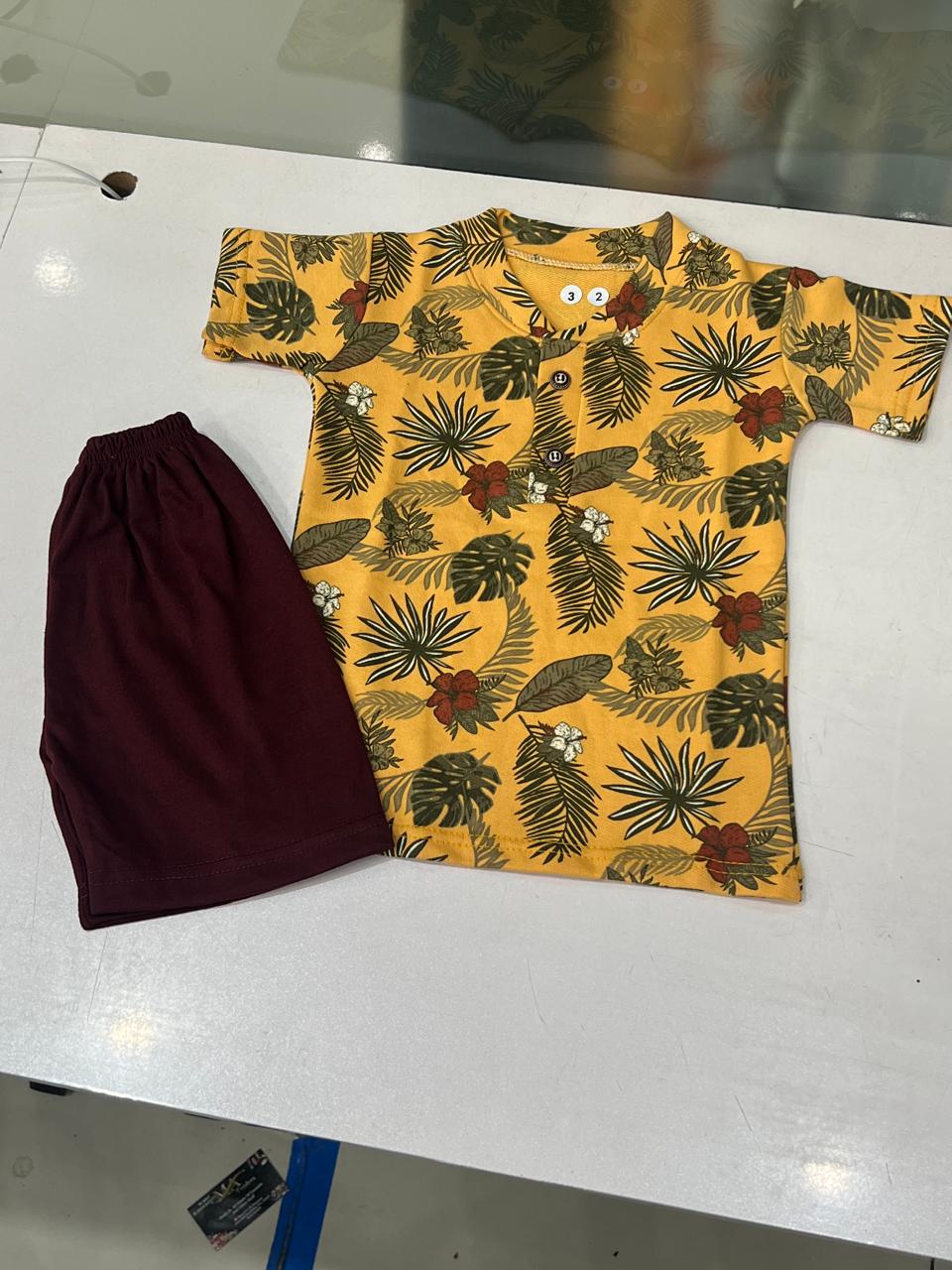 Stylish Kids Boys Co-Ord Set – Printed Shirt with Shorts (Summer Collection)