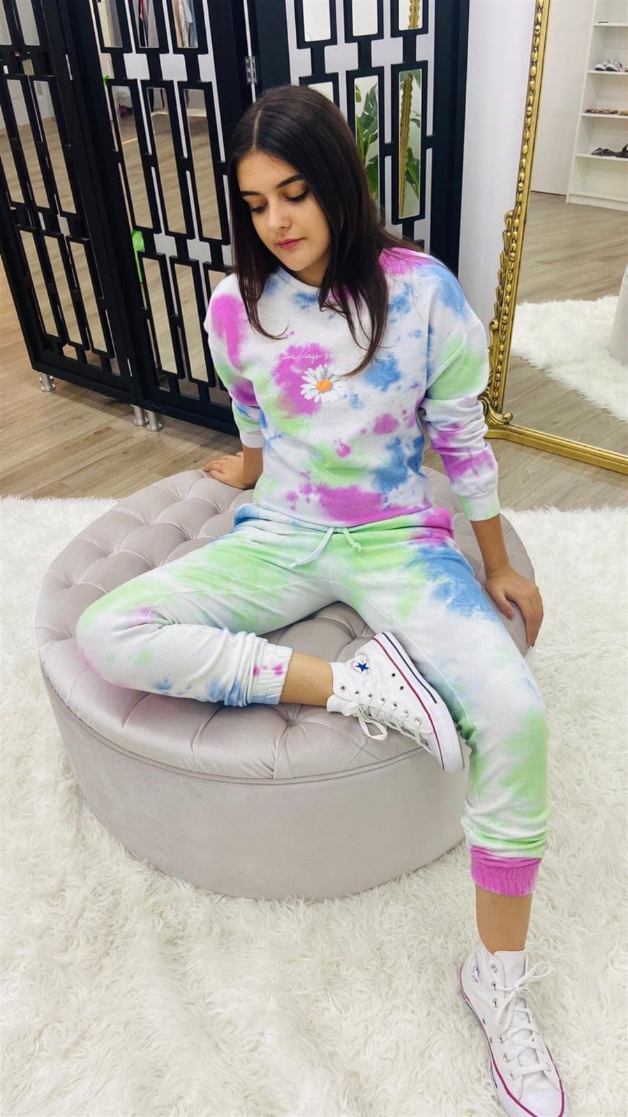 TIE & DYE TRACKSUIT SWEATSHIRT & TOUSER FOR WINTER