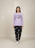 PURPLE BUTTERFLY PRINTED NIGHT SUIT