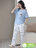 SKY BLUE STRAWBERRY PRINTED PAJAMA SETS