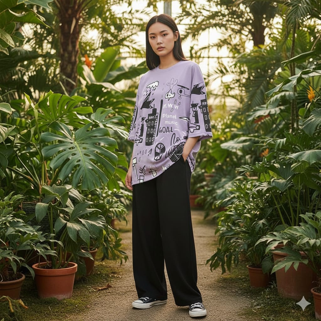 Purple : Music Planet Printed Women's PJ Sets