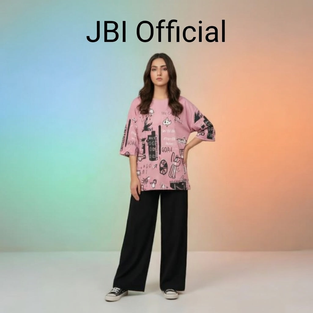 Pink: Music Planet Printed Women's PJ Sets