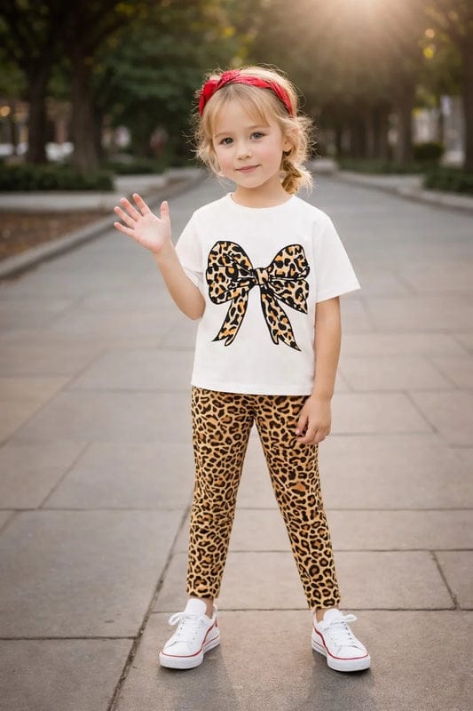 Leopard Bow Kids Wear