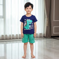 Blue Green Dino Kids Short Sleeveless