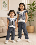 Gray Fairy Wings Kids Pajama Set