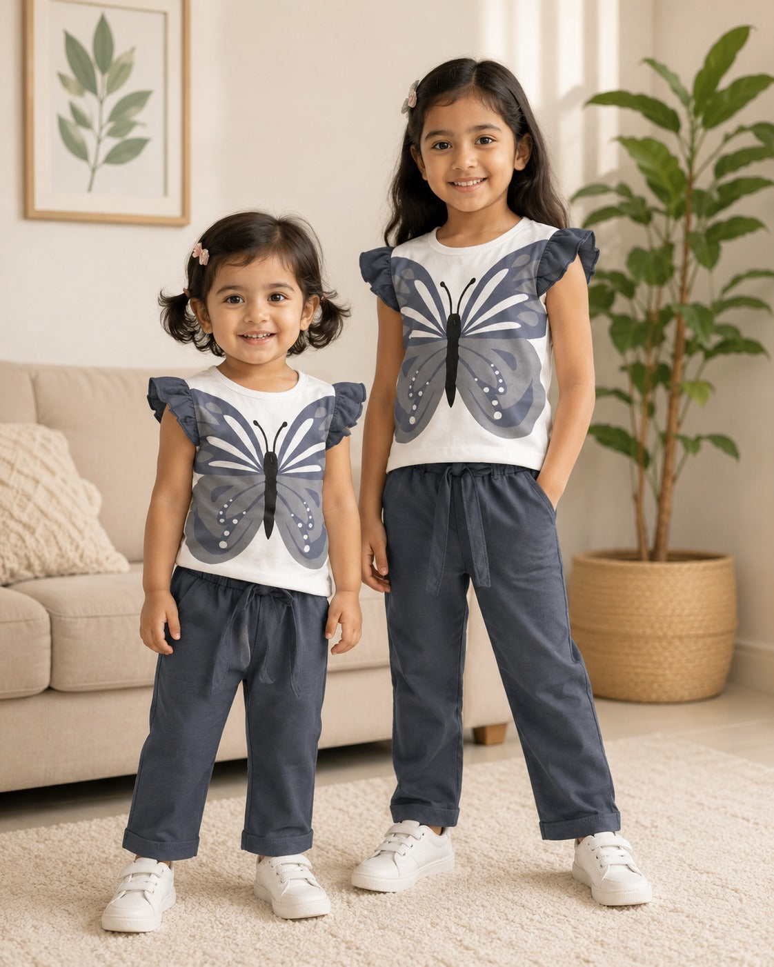 Gray Fairy Wings Kids Pajama Set