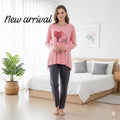 BABY PINK LOVE HEART FLOWER PRINTED LOUNGEWEAR